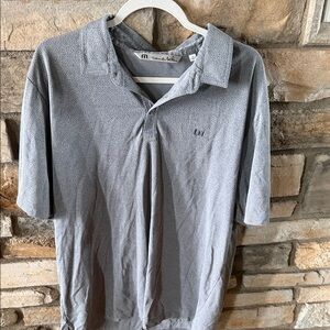 Travis Mathew Gray Patterned Polo Shirt